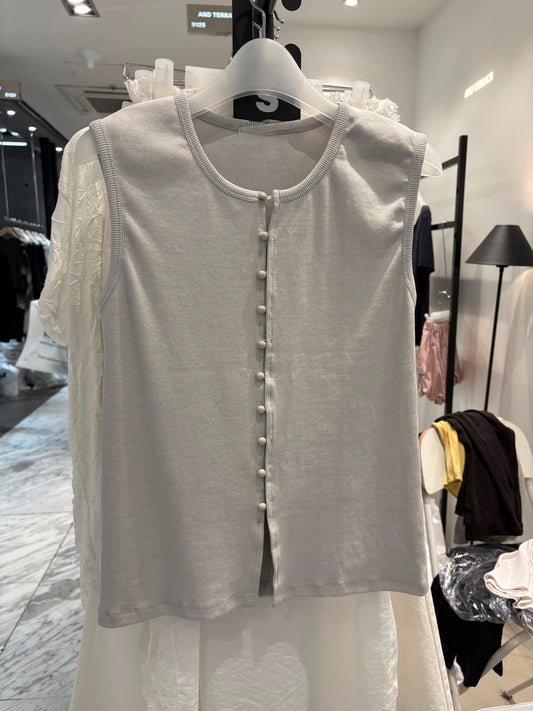 Rib sleeveless top #00808