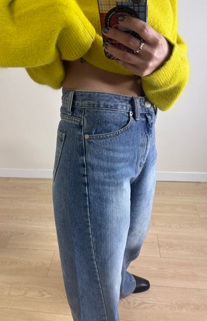 Front side line straight jeans #00152