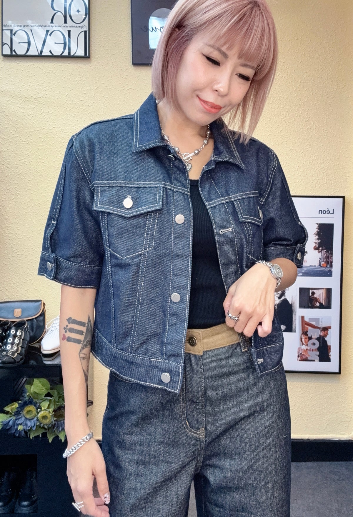 Denim short outer #00895