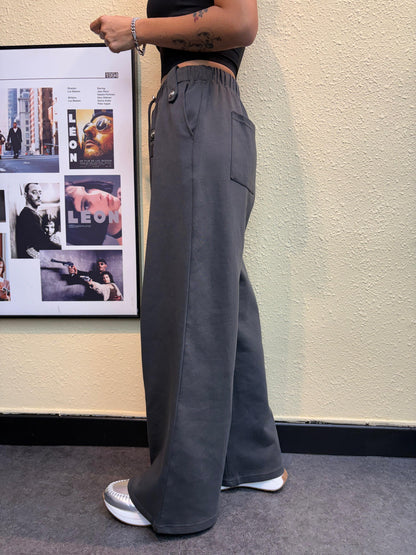 Front silver buttons pants #00873