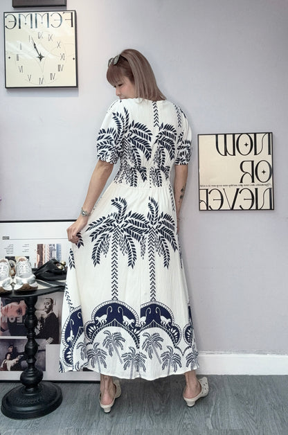 Coconut tree pattern dress #00609