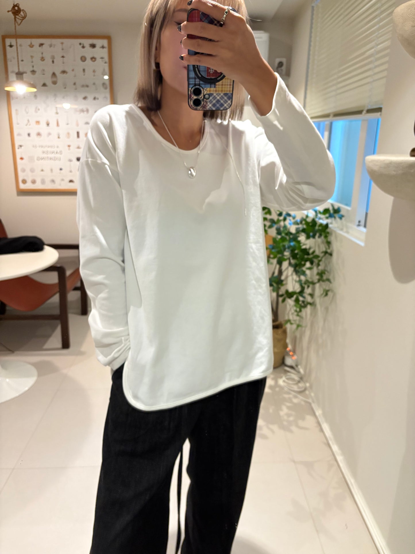 Round neck cotton tee #00012