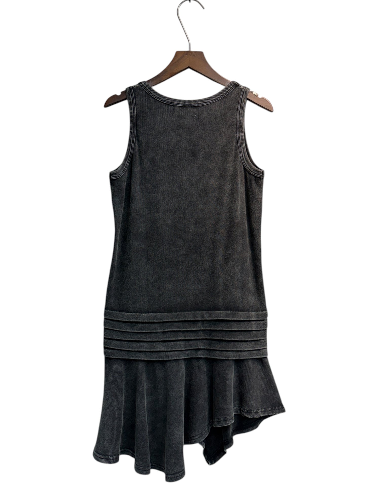 Washing rib long tank top #00502