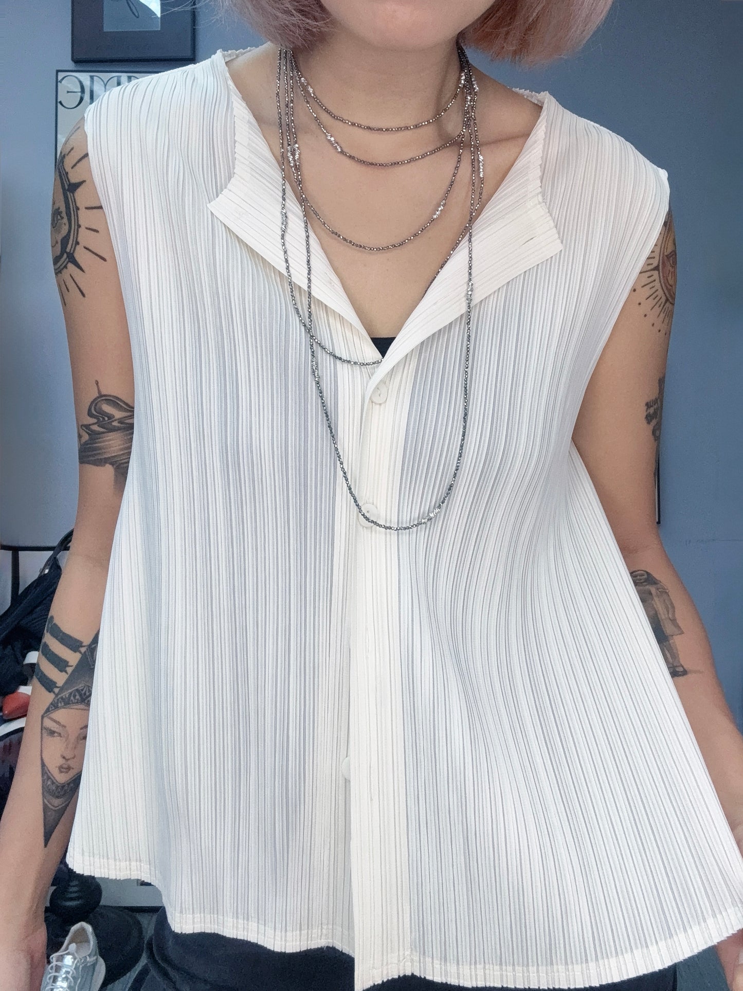 Rib sleeveless top #00831