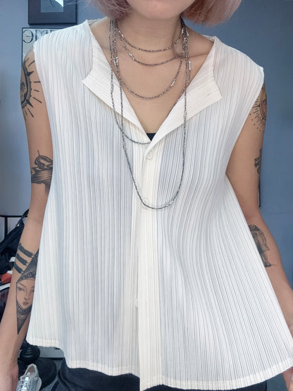 Rib sleeveless top #00831