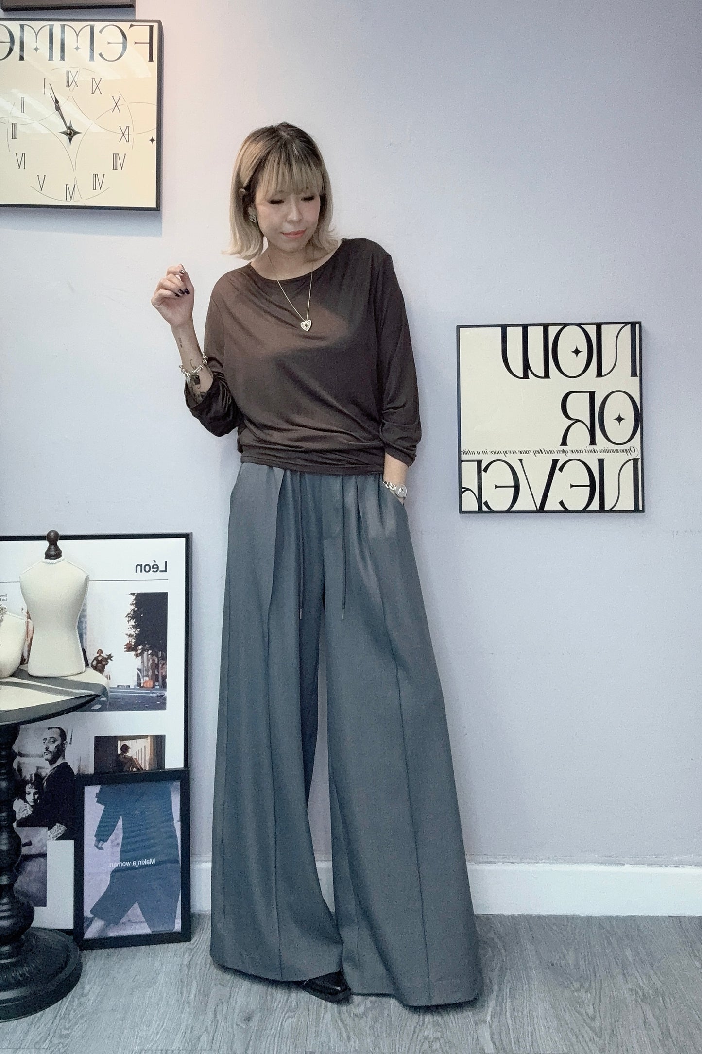 Back mesh plain tee #00409