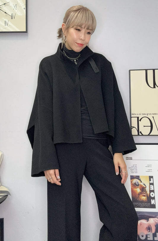 Cashmere X fine wool cape jacket