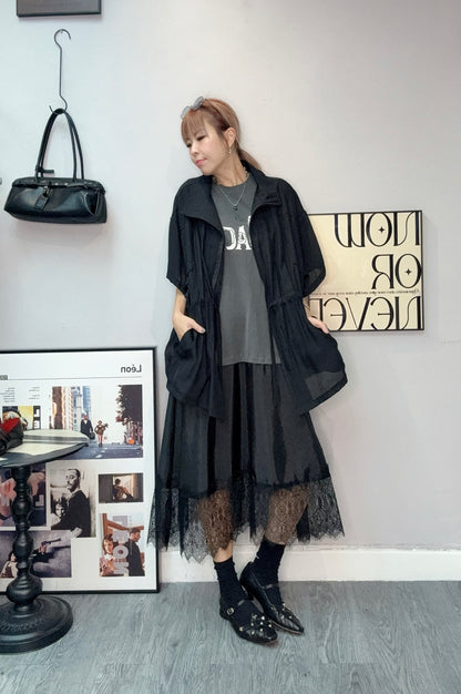 Short sleeves loose windbreaker #00633