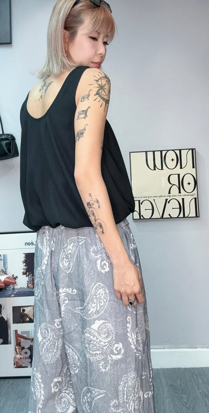 Puff hem plain tank#00658