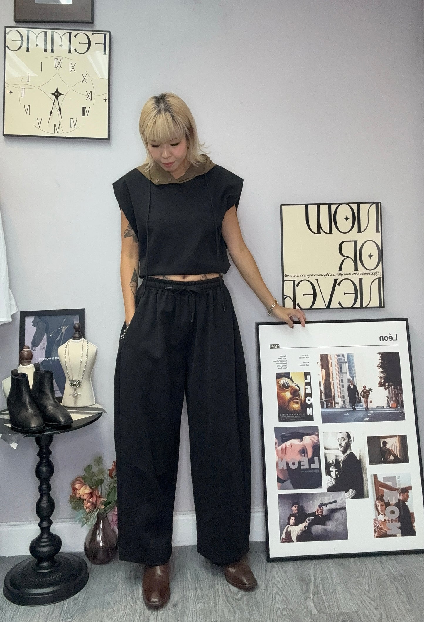 Two tone vest hoodie