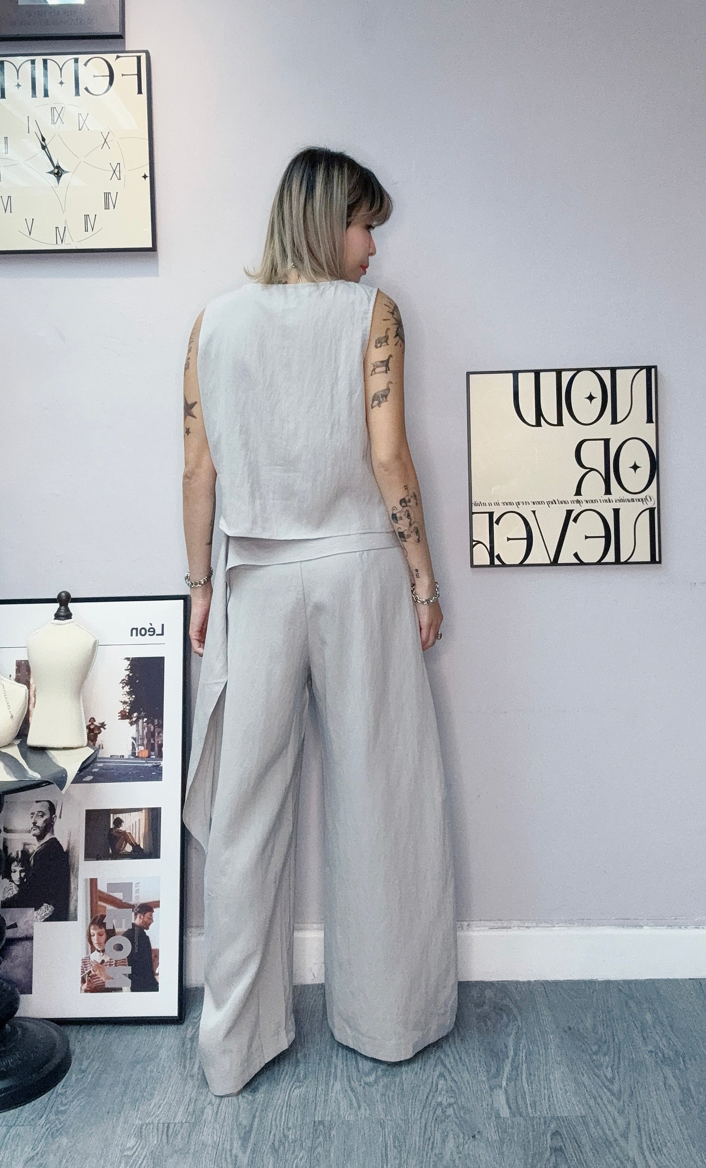 V neck tank top X pants set #00558