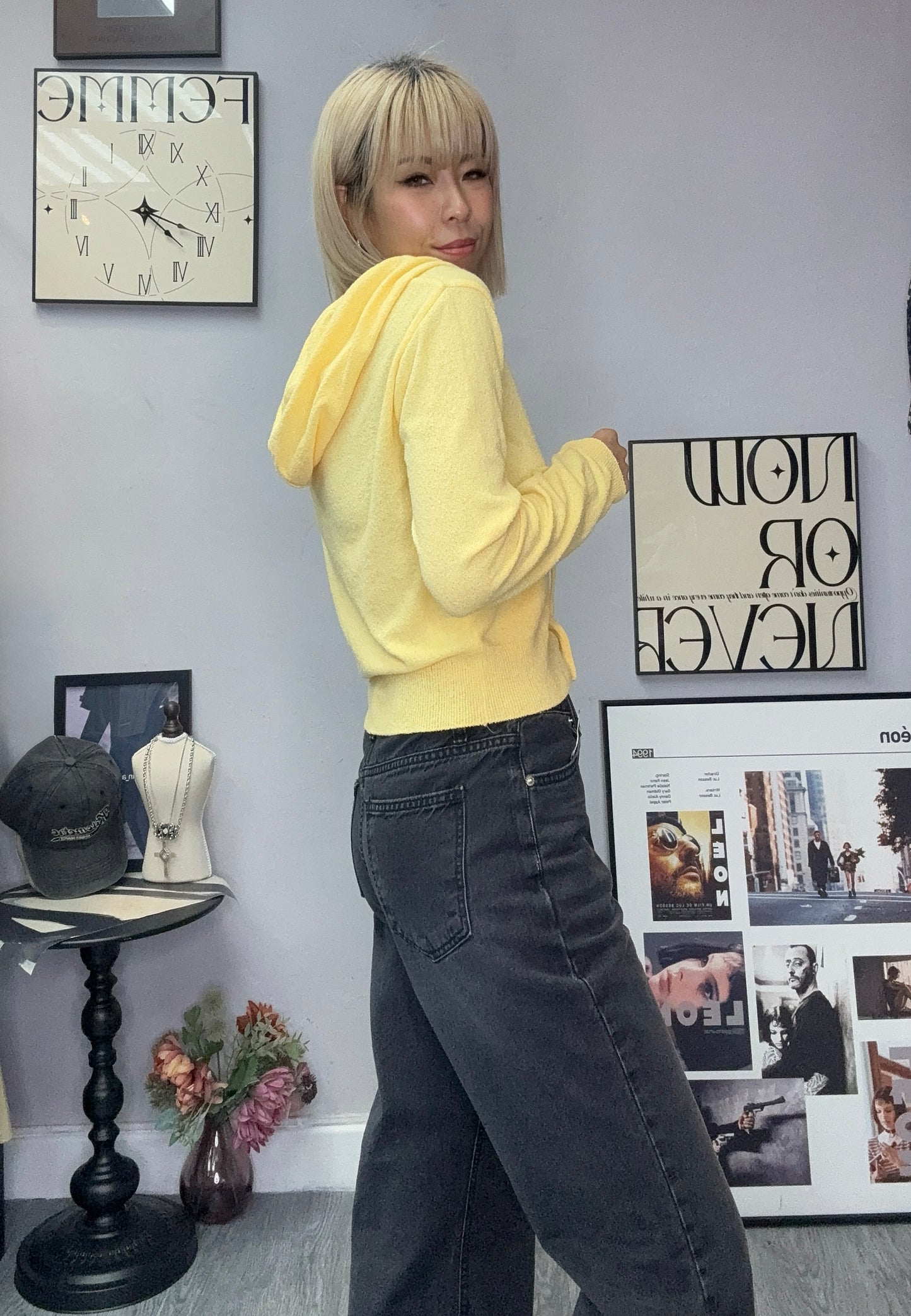 With hat knitted outer