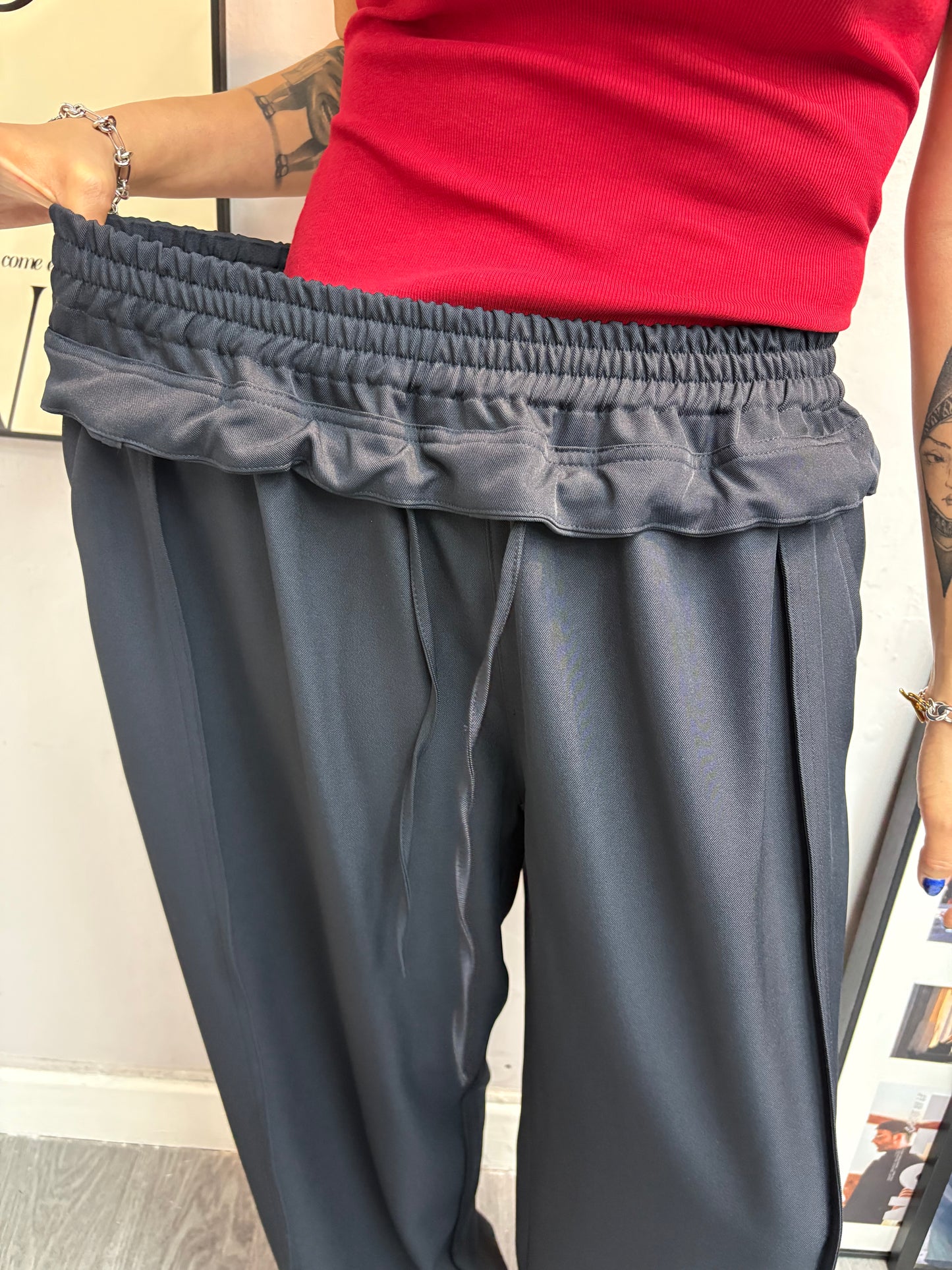 Ruffle waist pants #00421