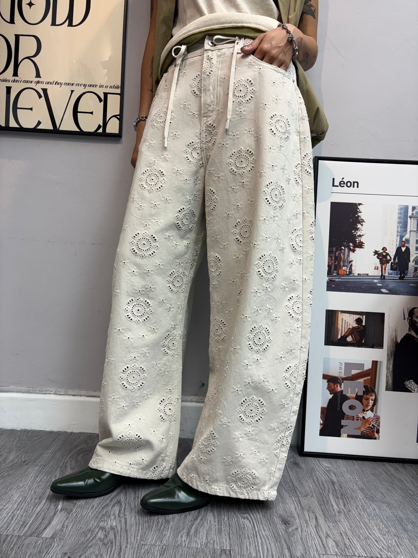 Embroidery loose pants #00629