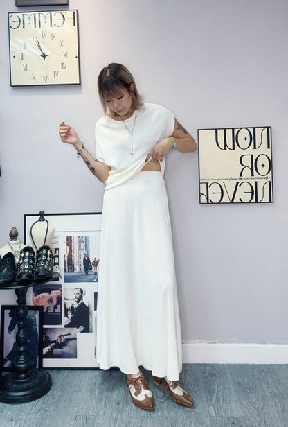 (🏷️-30%）Cowl neck knit top X skirt set #00450
