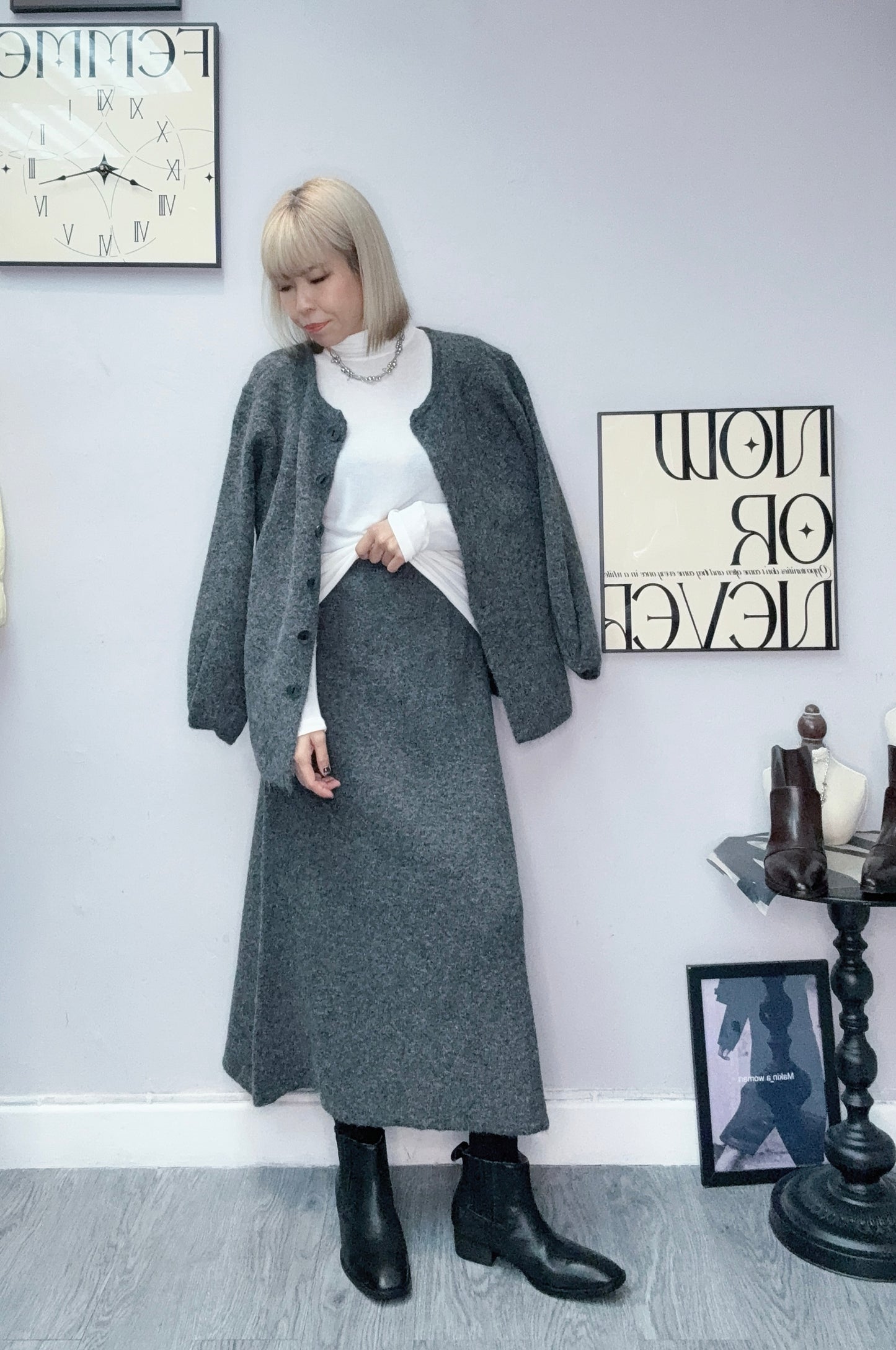 Wool X linen set #00141 (made in Italy)