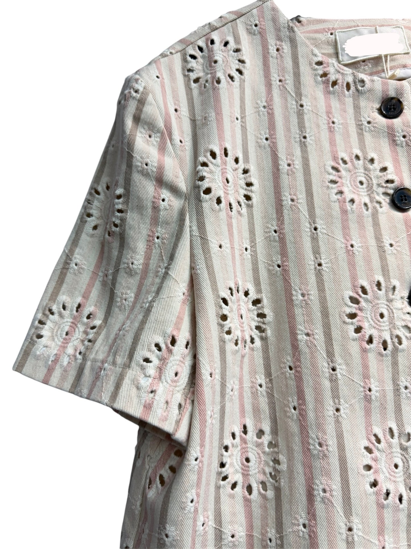 Embroidery stripe short sleeves outer #00579