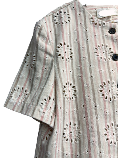 Embroidery stripe short sleeves outer #00579