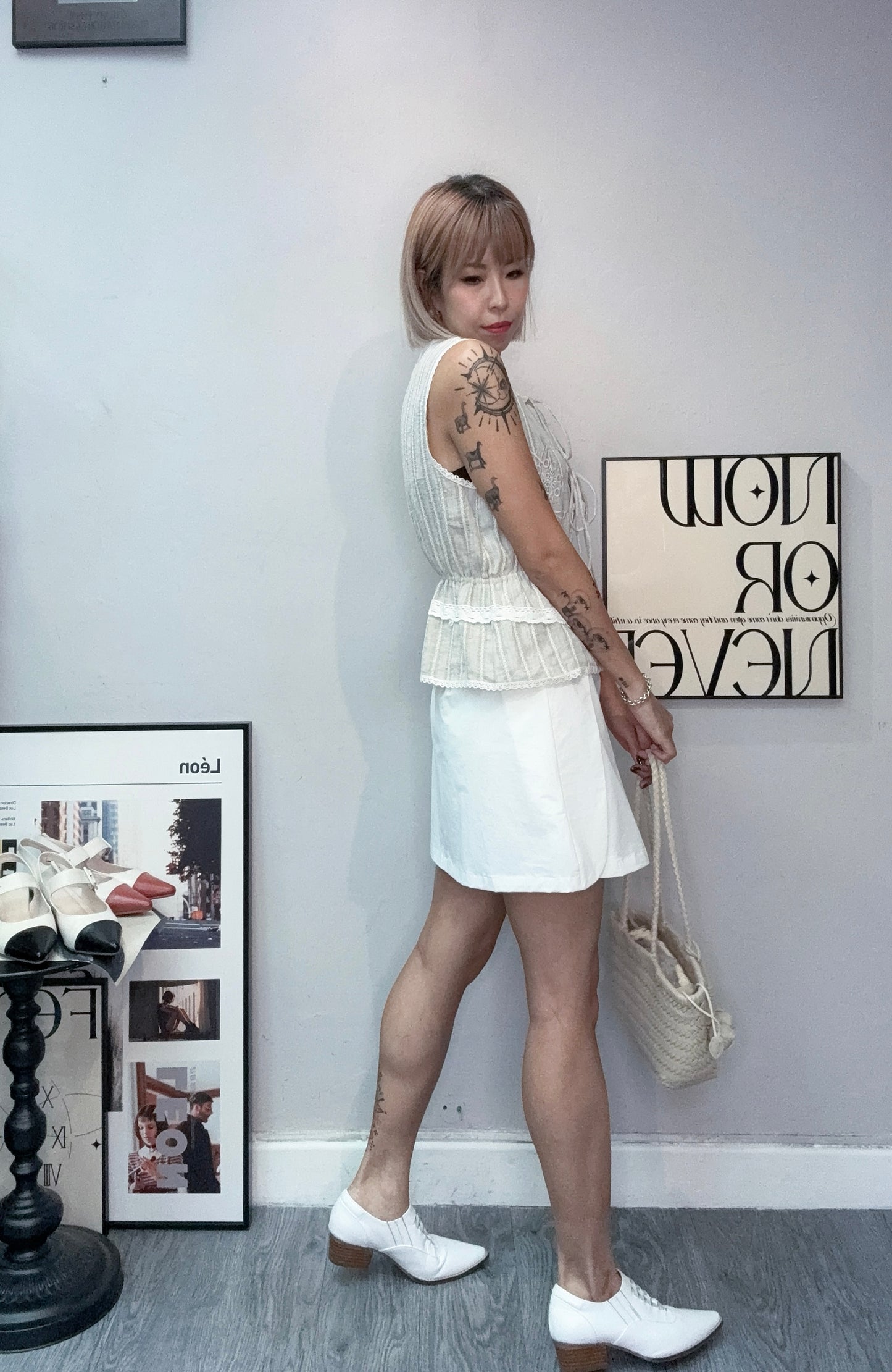 (-20%)Embroidery lace tank shirt #00780