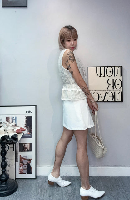 (-20%)Embroidery lace tank shirt #00780