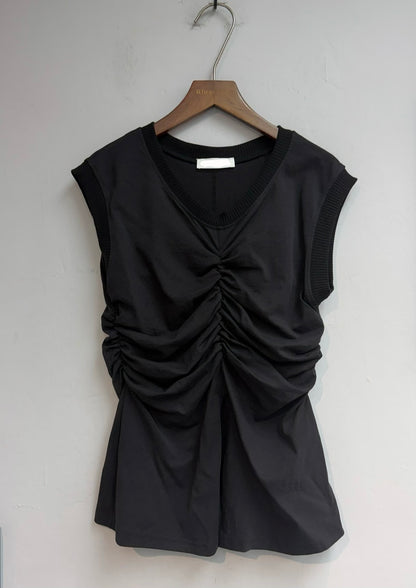 (-30%)Front pleated sleeveless