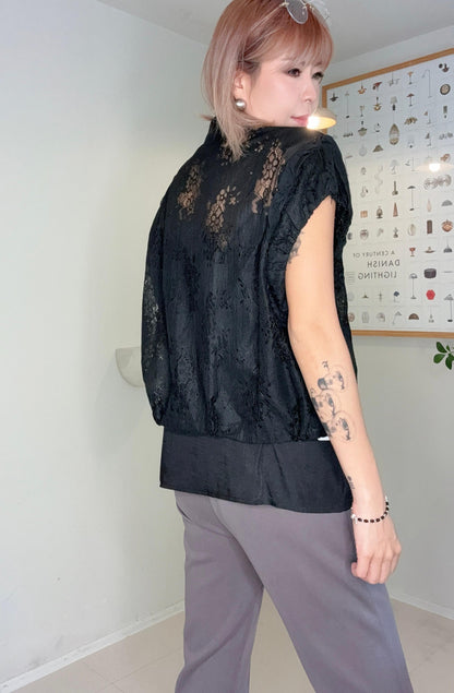 (Promotion -20%)Full lace short shirt #00669