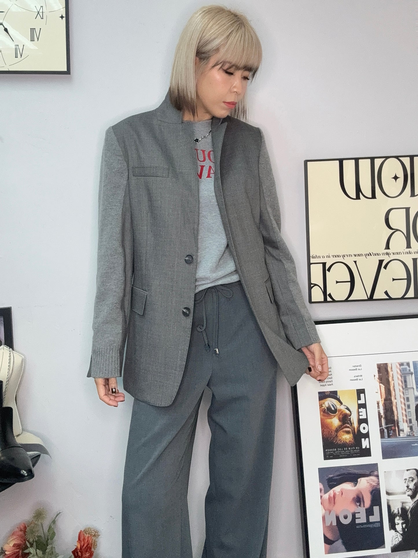 Fine wool fit size blazer