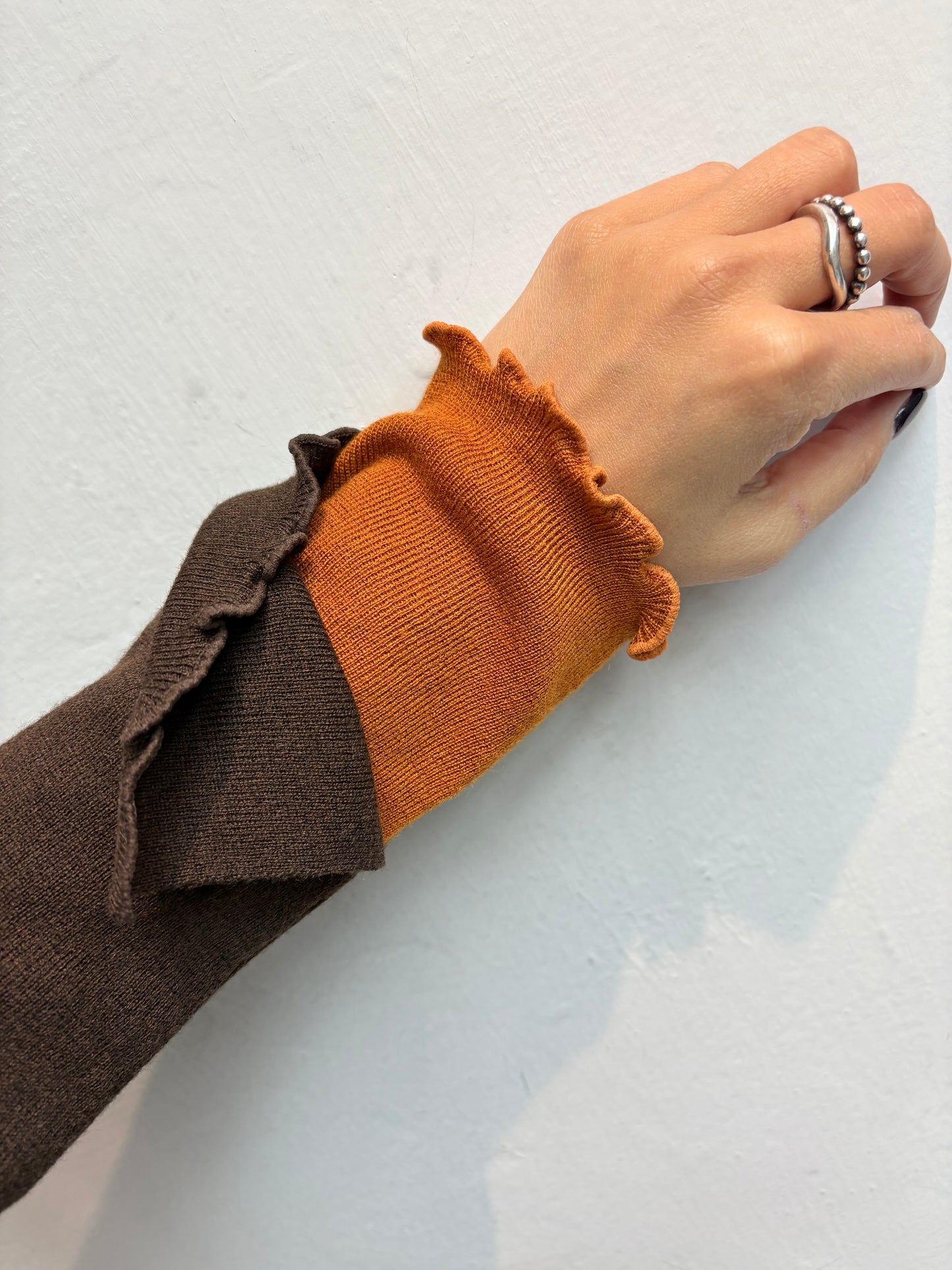 Double collar knit top #00083