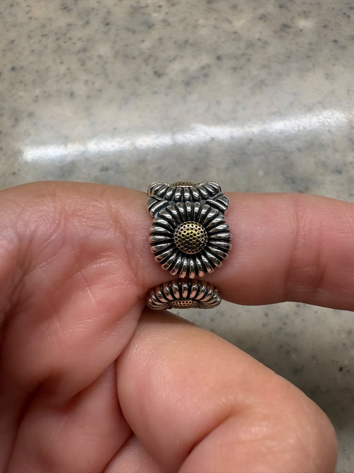Sunflower silver ring #ass010