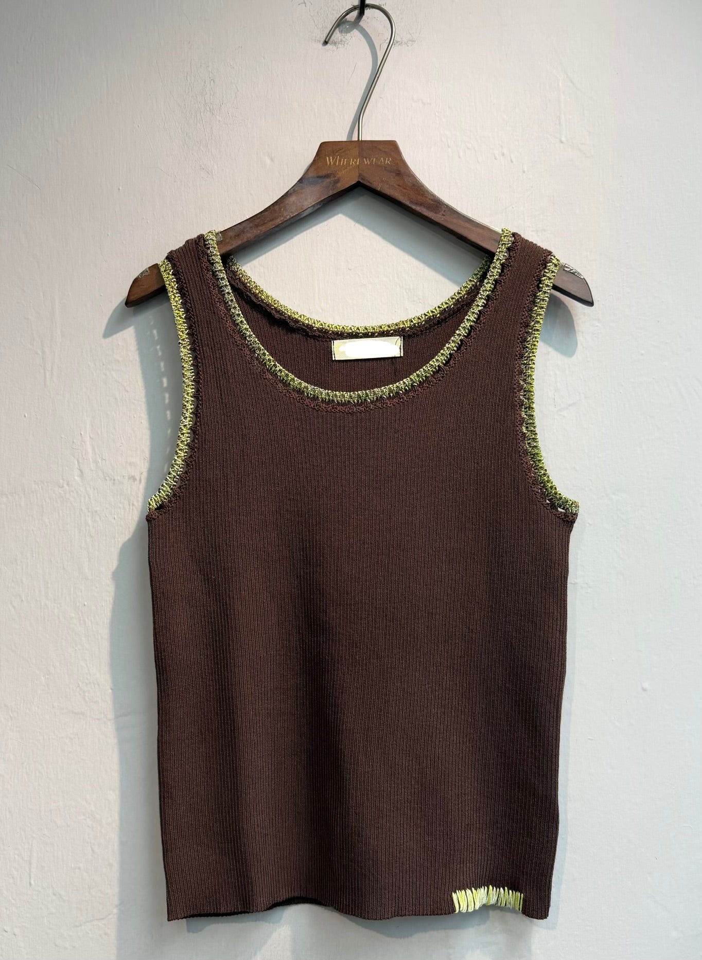 Tweed collar knit tank #00664