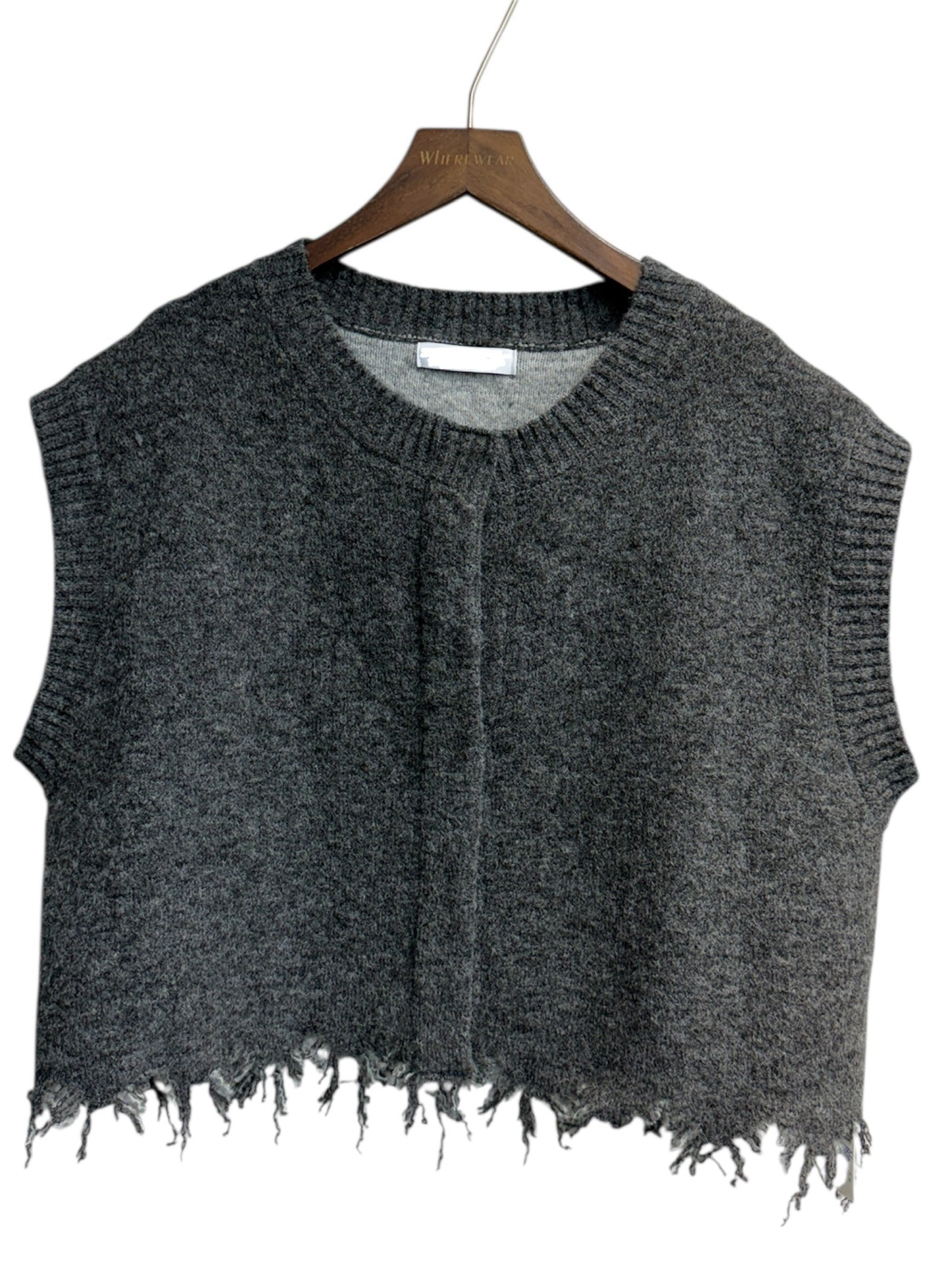 Plain front knit vest cardigan #00056