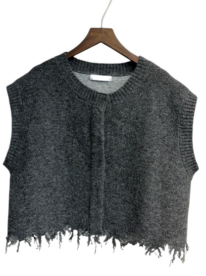 Plain front knit vest cardigan #00056