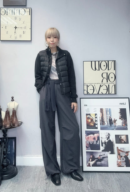 Down X knit sleeves jacket #00086