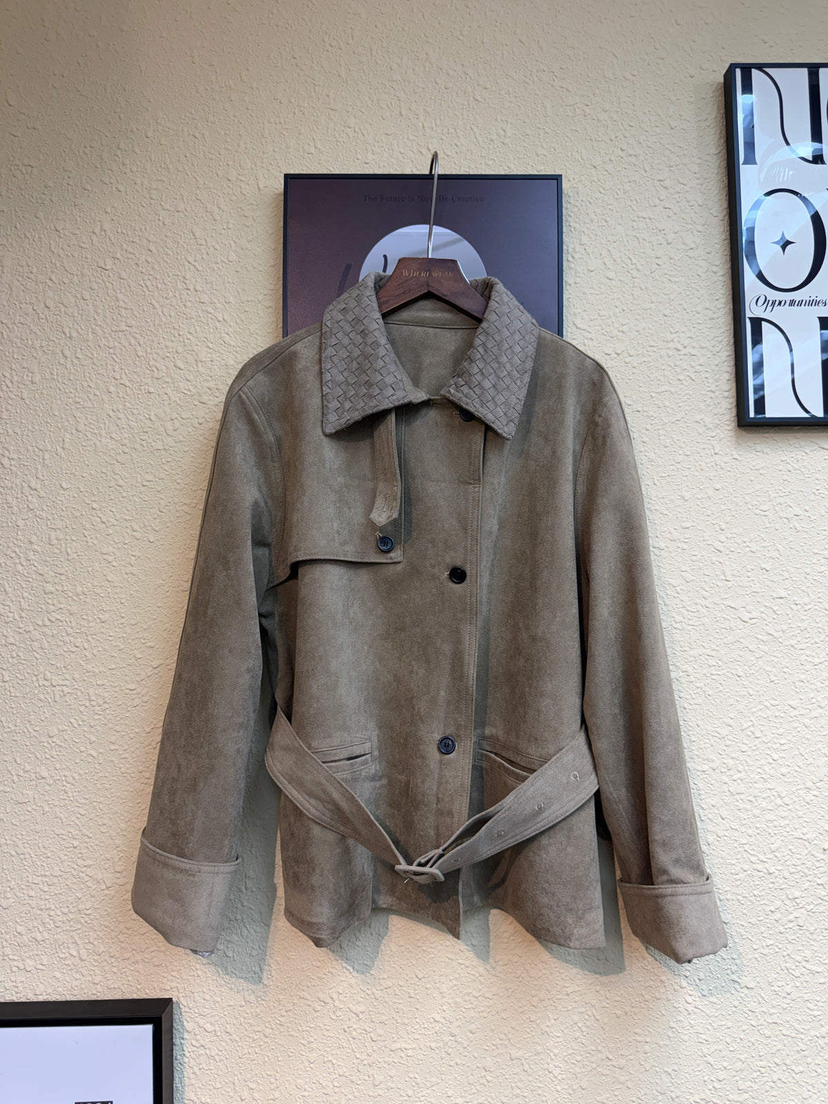 Shirt collar suede outer #00948