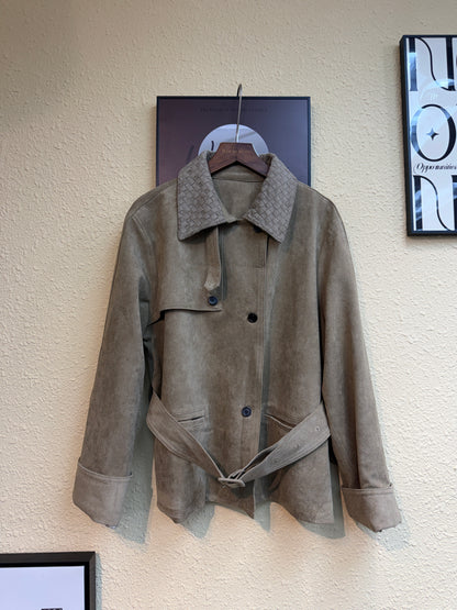 Shirt collar suede outer #00948