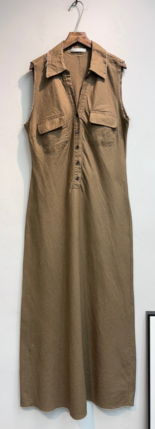 Shirt collar slim cut one piece #00739