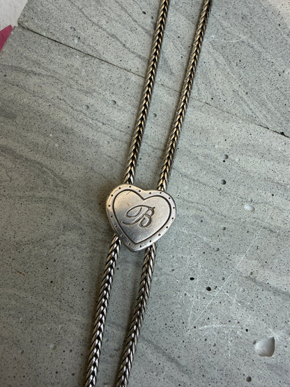 Engraved heart-shaped lariat necklace #ass001
