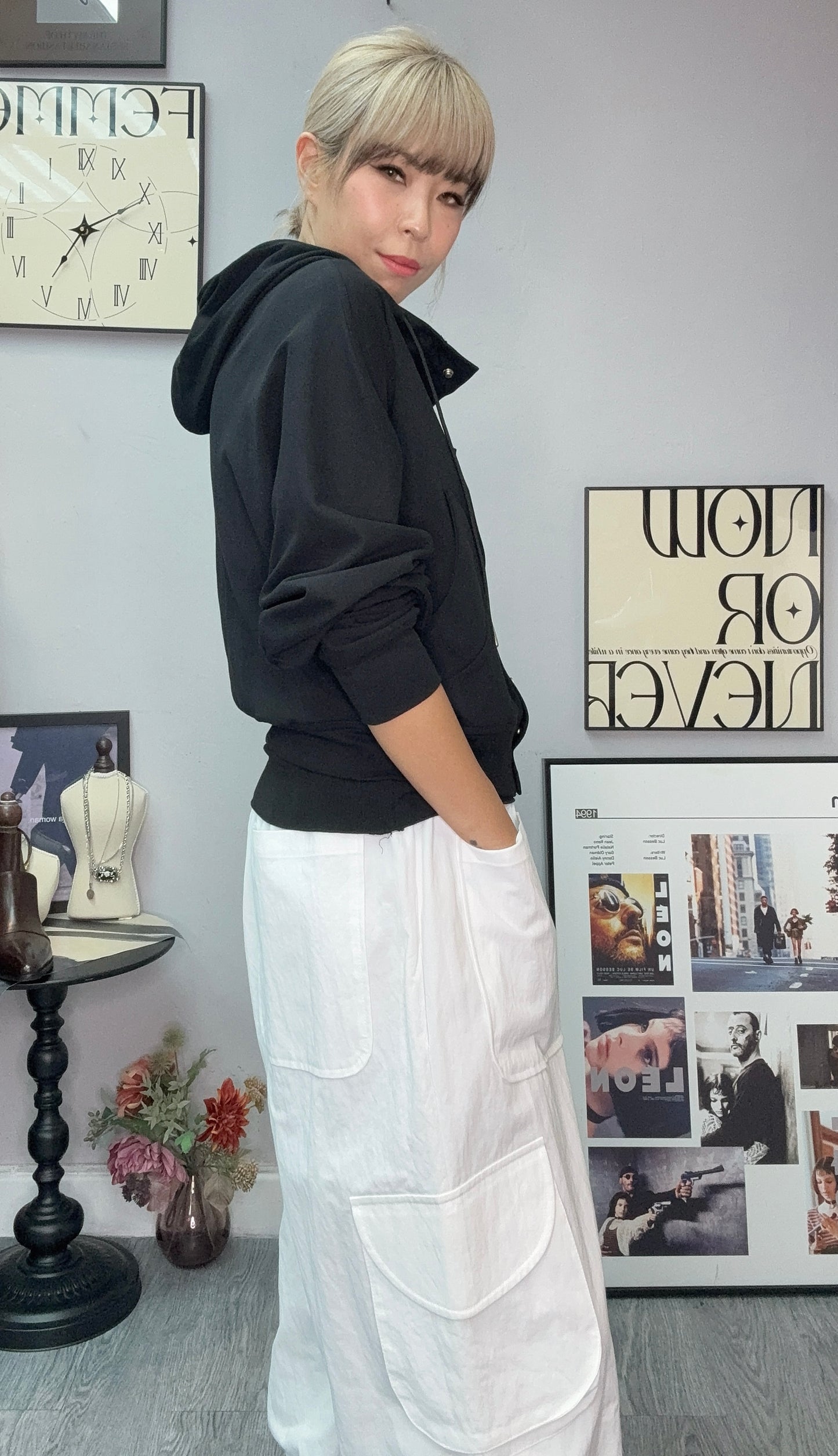 With hat cotton jacket