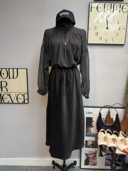 (-30%)Mini pattern chiffon blouse #00834