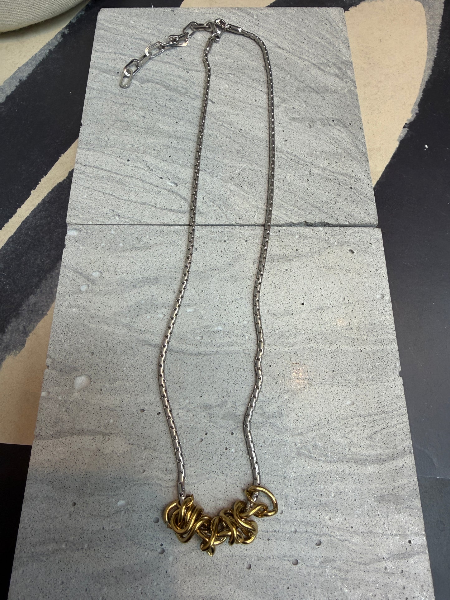 Gold buckle necklace
