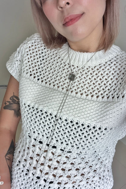 Circle tag long necklace