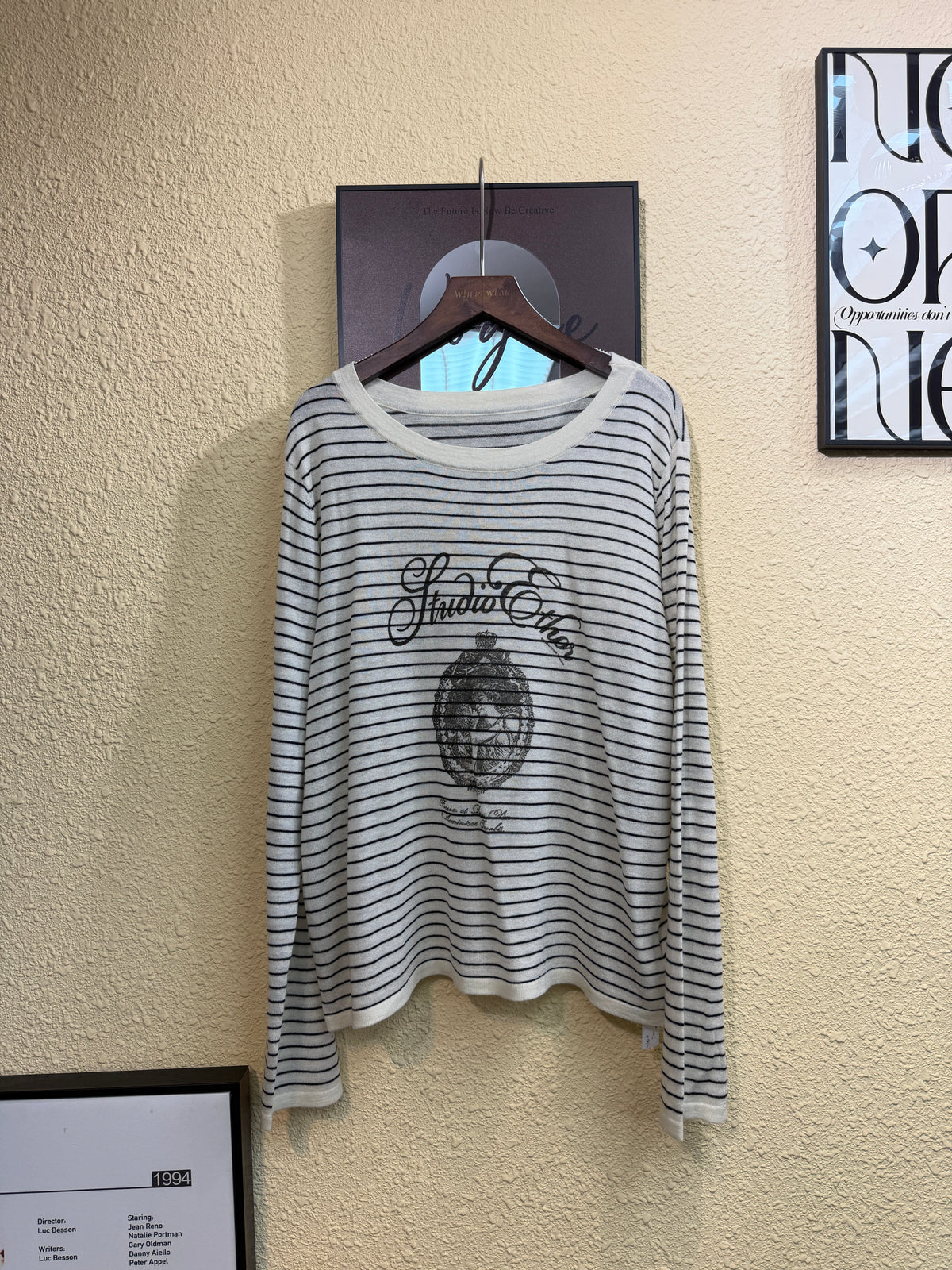 Striped black logo knitted top #01026
