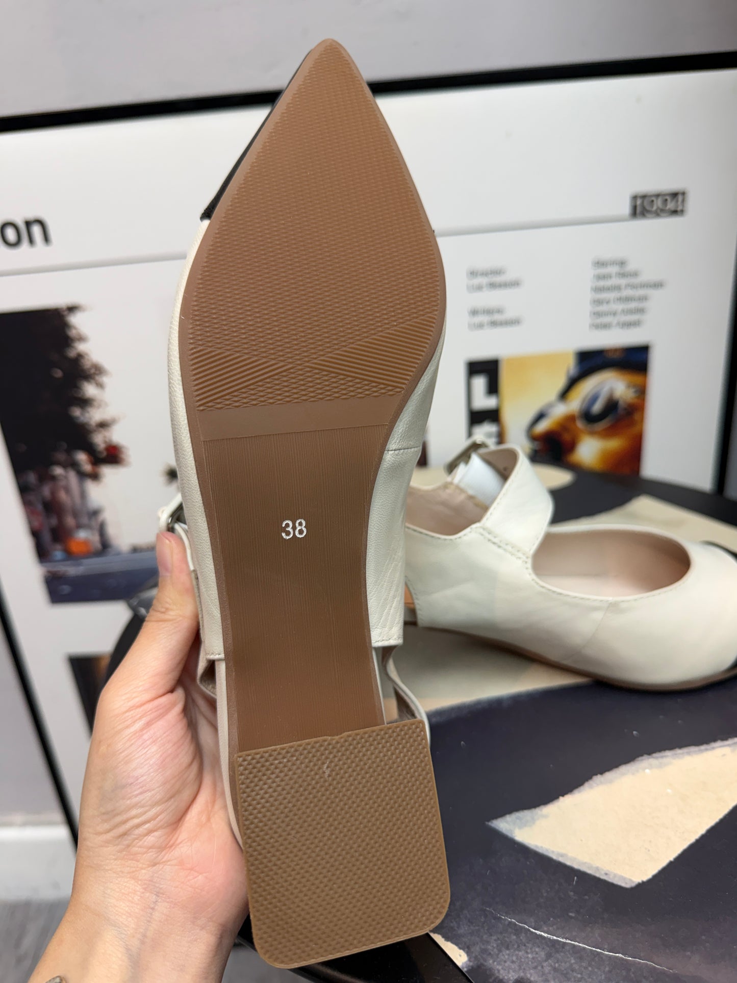 Two tone slingbacks