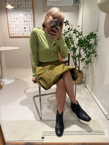 Front buttons cotton tee #00007