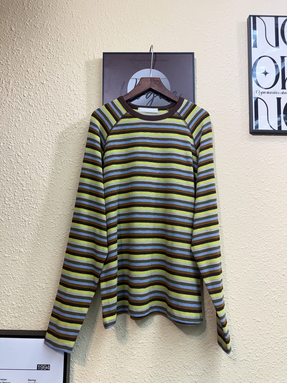 Striped long tee #01009