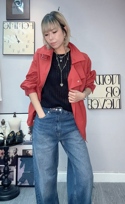 Zip buttons shirt jacket #00384