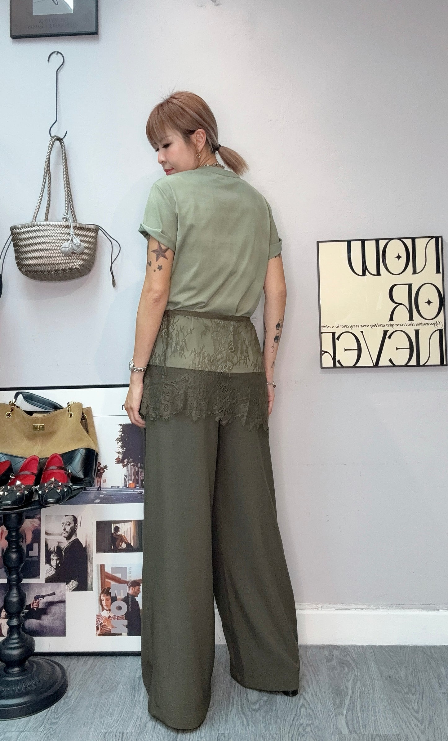 Embroidery with beads tee #00610