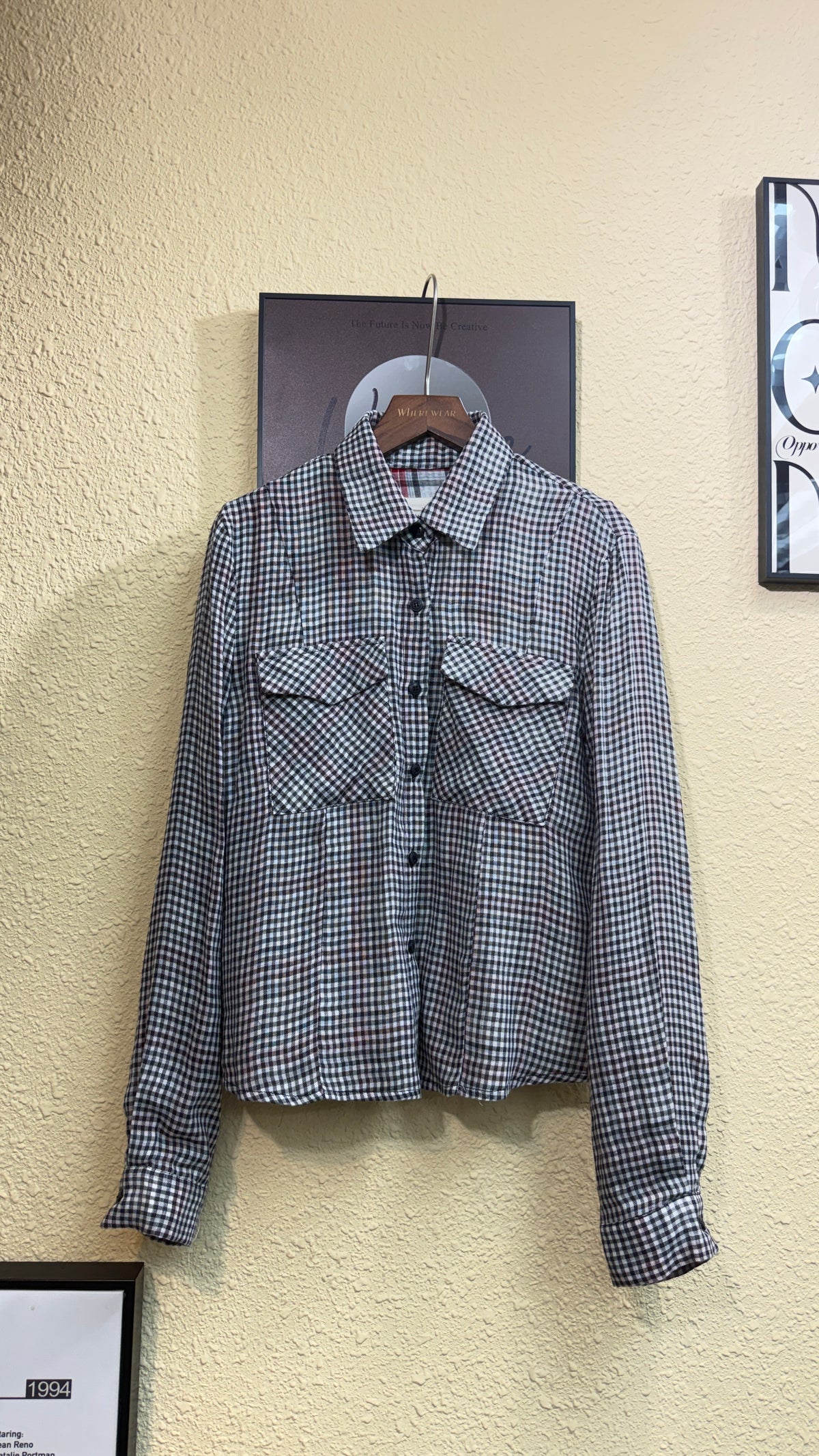 Mini checkered slim shirt #00996