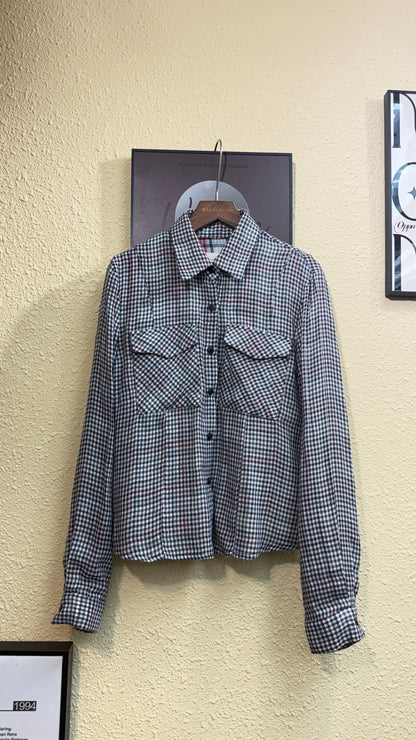 Mini checkered slim shirt #00996