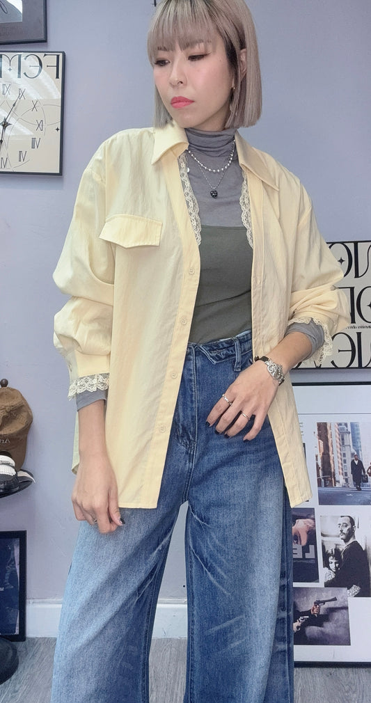 (-20% off)Side lace loose shirt #00271